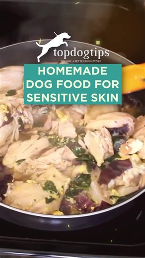 ✨ Happy skin = happy dog.  This homemade dog food for sensitive skin is loaded with skin-loving nutrients to soothe irritation and keep your pup’s coat shiny and healthy. 數塞 ️ Watch now + get the full recipe here: https://topdogtips.com/homemade-dog-food-for-sensitive-skin/ #SensitiveSkinDogs #HealthyDogCoat #HomemadeDogFood #DogWellness #HealthyDogMeals #TopDogTips #dogfood | Top Dog Tips | Facebook