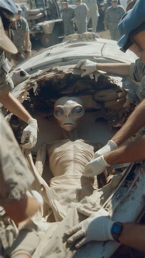 Inside a UFO Crash, Military Capture a Living Alien