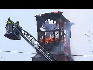 Church steeple collapses, dozens displaced after massive fire in Pottstown, Pa.