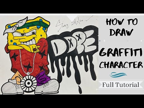 How to Draw Easy Graffiti Character For Beginners, Step By Step Best Video Full Tutorial