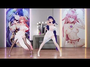【R18 NSFW Genshin Impact MMD】雷电将军 八重神子 / Raiden / Yae Miko / Girls' Generation - Genie
