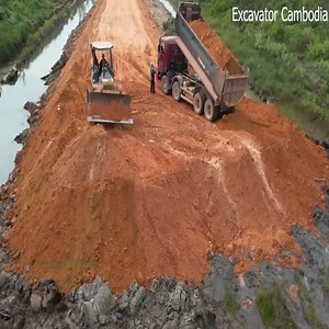 Update Processing Complete 55% By Komatsu Dozer Working Build Foundation New Road Construction. | Deborah Holder