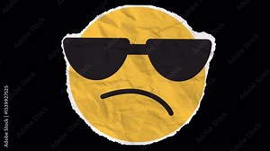A frowning emoji wearing sunglasses, combining a cool attitude with mild displeasure or unimpressed emotion.