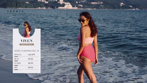 SHEWIN High Waisted Swimsuits for Women Textured Whip Stitch 2 Piece Bikini Sets V Neck Cross Back Sporty Summer Beach Bathing Suit