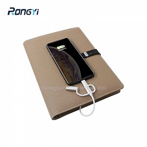 [Hot Item] Custom Paper Print A5 Leather Advertising Power Bank Notebook Custom Notebook