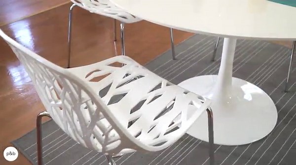 Poly and Bark Birds Nest Dining Side Chair in White (Set of 4)