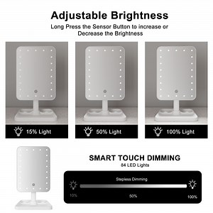[Hot Item] Portable Make up Hollywood Vanity LED Lighted Cosmetic Table Makeup Beauty Mirror with 3 Colors Lights