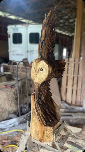 #chainsawcarving #homemade #woodworking #handmade #bar owl | Cole Stiemsma Carvings