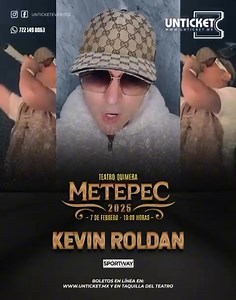 El 7 de febrero a las 19:00 hrs, Kevin Roldan llega por primera vez al Teatro Quimera Metepec . Prepárate para disfrutar de sus grandes éxitos y una noche inolvidable con artistas invitados sorpresa. 🎟️ Boletos en preventa exclusiva: 💎 Diamante: $1,200 🎫 VIP: $700 🎟️ General: $400 🤝 Meet & Greet: $2,000 (limitado). Compra ahora en: 👉 https://unticket.mx/kevin-roldan-metepec o en taquillas del teatro. ¡No te lo pierdas! 🎶 #KevinRoldán #KR #TeatroQuimera #ConciertoMetepec #MúsicaUrbana Unti