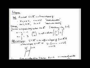 Linear Algebra 19: Subspaces