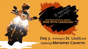 Gateway Arch towers high, welcoming Sadhguru to St. Louis. The motorcade team then goes on to explore the ancient Meramec Caverns which boasts an intriguing display of limestone 'art'. #RideWithSadhguru | Sadhguru