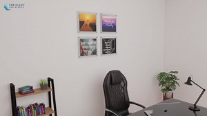 Acrylic Floating Frame 23x33, for Photo up to 20x30 inches - Black Wall mount standoffs