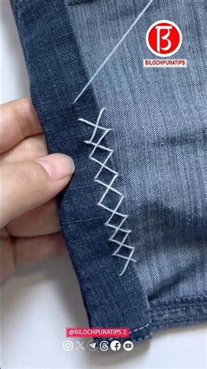 Hand-sewn overcast stitch needlework