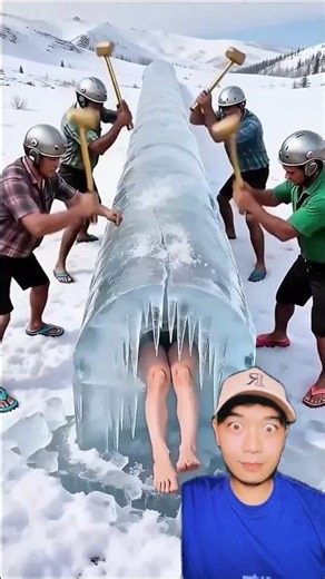 The princess is trapped in an ice cube 😱