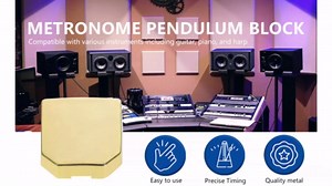 Metal metronome pendulum block, reliable metronome tuner pendulum block, metronome instrument accessories, metronome tuner, automatic harp, guitar, piano (gold)