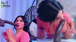 ivy black dildo deepthroat