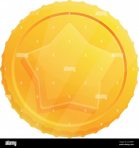 Star gold token icon. Cartoon of star gold token vector icon for web design isolated on white background Stock Vector Image & Art - Alamy