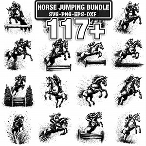 117  Pferde springen svg, png, dxf, eps Designs bündeln | Sofortiger digitaler Download - Etsy.de