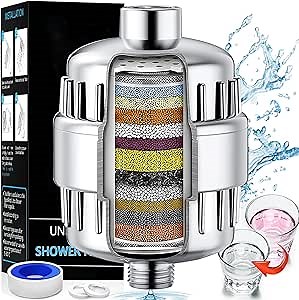 Shower Filter Head Showerhead Filter for Hard Water 20 Stage Shower Water Filter Remove Chlorine and Fluoride Water Softener Purifier for Shower