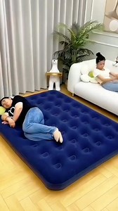 ️Portable Flocked Air Mattress Bed, likely a double size or queen...