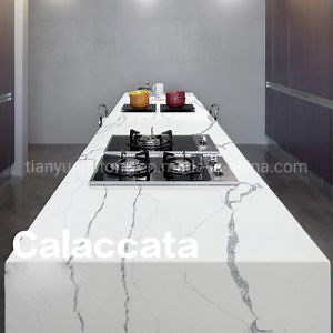 [Hot Item] Prefabed Calacatta Nuvo White Engineered Quartz Vanity Tops for Hospitality Multi-Family Bathroom Cabinets