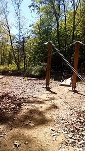 The new swinging bridge, on the new Hemlock Bridge Trail. Hocking State Park. | Ohio Hiking Trails and Historical Sites.