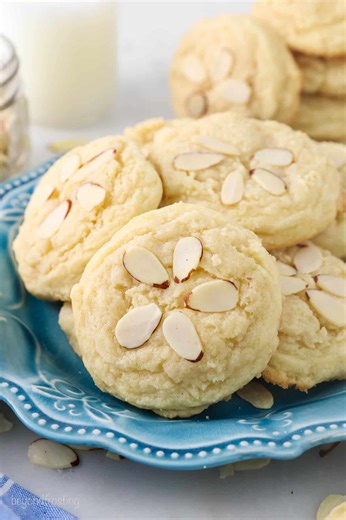 Crisp edges, chewy centers, and loaded with almond flavor—these Almond Cookies are the ultimate melt-in-your-mouth treat! 🍪✨ Rich, buttery, and completely irresistible, they’re perfect for any sweet craving. Recipe ➡ https://beyondfrosting.com/soft-and-chewy-almond-cookies/ | Beyond Frosting