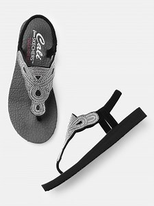 Buy Skechers Women Meditation Pearl Embellished T Strap Flats -  - Footwear for Women