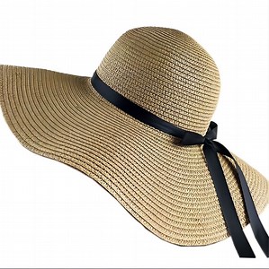 [Hot Item] Women Broad Bowknot Summer Sun Wide Brim Beach Hat Foldable Straw Hat