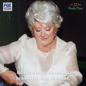 Paula Deen whips up a delicious banana nut cake with cream cheese frosting for her husband Michael to celebrate their 18th anniversary! Learn about their love story and wedding day recipes on Fox Nation's new episode, 'At Home With Paula Deen.' Watch now! https://bit.ly/3jSRlPk | Fox Nation