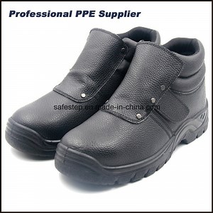 [Hot Item] CE Black Men′ S Ankle Genuine Leather Steel Toe Cap Anti Static Oil Resistant Cheap Welder Work Safety Boots Manufacture