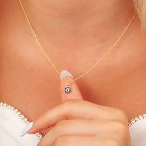 Evil Eye Necklaces for Women 14K Solid Gold, Minimalist Evil Eye Protection Necklace, Protection Gift for Friend, Mom, Evil Eye Jewelry - Etsy