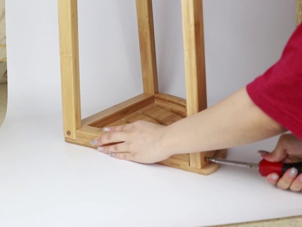 Bamboo Shower Bench 16” - Shower Foot Rest, for Inside Shower Waterproof Shower Bench - Shower Bench for Shaving, Corner Shower Bench