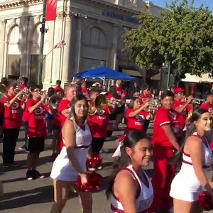The Sanger High Apache Marching Band & Colorguard and the Sanger High Cheerleaders performed during the kick off Farmers Market evening, of the month-long Farmers Market season. #Apacheband #colorguard #Cheer | The Sanger Scene