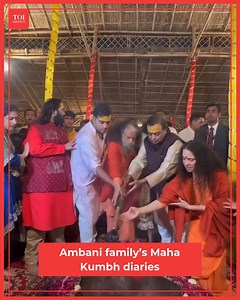 10K views · 28 reactions | The #Ambani family visited Pryagraj and attended the #MahaKumbh mela and took the holy dip. Here's a glimpse into their Kumbh diaries. | ETimes Lifestyle | Facebook