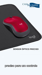 Mouse Logitech M185 O Mouse sem fio Logitech M185 é fácil de usar, confortável e compacto, permitindo que você trabalhe em qualquer lugar, basta conectar o receptor em uma porta USB em seu dispositivo. Disponível nas cores cinza e vermelho Escolha por onde comprar, lojas, fone, Whats ou site. | Casa do Papel