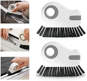 Window Sill Cleaners 2 in 1 Groove Cleaning Brushes Window Track Cleaning Tools, Multifunction Grout Cleaner Tool Grip Brush Hard Bristle Crevice Cleaning Brush for Sliding Door Track