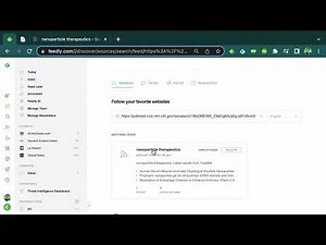 Adding an NCBI RSS Feed to Feedly