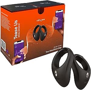 We-Vibe Tease Us Set Bond + Bond | Male Vibrator | Wearable Cock Rings | Vibrating Penis Rings - Quick-Release | App & Remote Controlled | 2 Sizes & Custom Fit | Adult Sex Toys for Men and Couples