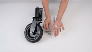 Heavy Duty Gate Wheel, 8 Inch Diameter, 360 Degree Swivel Caster, Rubber, 600lbs Capacity, with Install Accessories for Farm Fence Patio