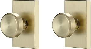 Gold Door Knobs,Interior Door Handles for Closet,Heavy Duty Door Knob Door Lever (Dummy, Satin Brass)
