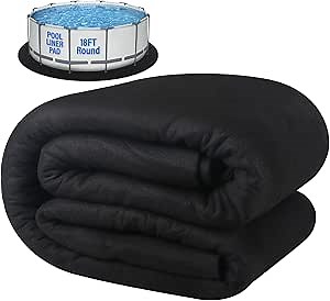 300G/M² Thicker 18FT Pool Pad for Above Ground Swimming Pool,Round Pool Liner Pad for Pool Bottom,Seamless Comfort,Double Density Puncture Resistant,Pre-Cut Pool Mat,Geotextile Material