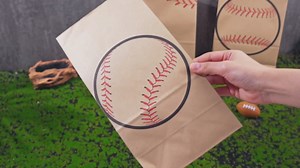 Watersay Baseball Party Paper Lunch Bags Playoffs Baseball Snack Bags 12 x 6 x 4 Kraft Burgers Hot Dogs French Fries Lunch Bag for Sports Theme Party Team Gathering Playoff Game Supplies(50 Pcs)