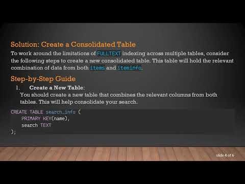 How to Create a FULLTEXT Index for Two Tables in MySQL