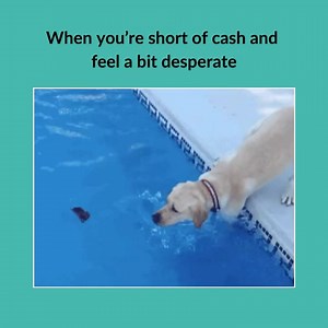 What to do when you’re short of cash  This meme is poking fun at...