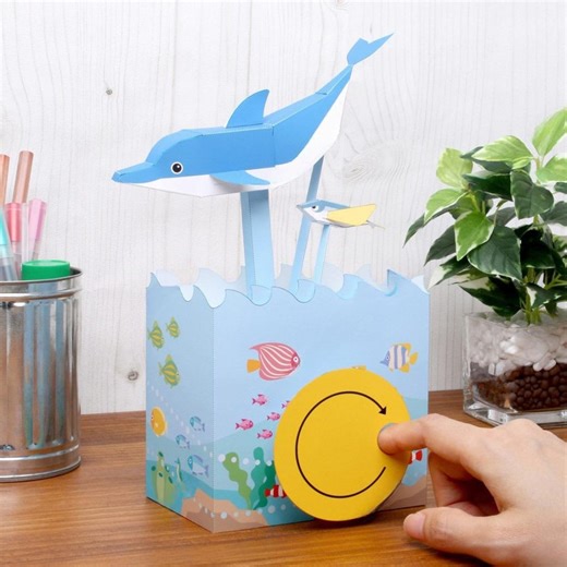 Papercraft Dolphin DIY Papercraft for Kid Template Kit, Moving Toy, Printable Papercraft, Paper Model, Pdf - Etsy