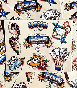 KOYO Band Flash Traditional Tattoo Flash Print (11x14) - Etsy Australia
