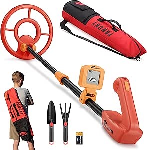 PANCKY Metal Detector for Kids, Junior Metal Detector with LCD Display,Adjustable Stem and Carrying Bag,Lightweight Gold Detectors Advanced DSP Chip 7.5" Waterproof Coil - PK1003