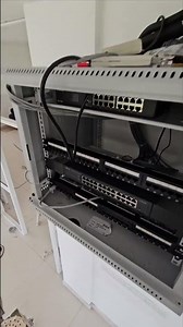 9u Rack network cable laying