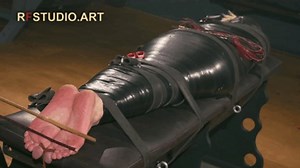 Elli in Total Tight PVC Mummification - Another Bastinado for Barefoot Submissive Cutie (UHD 4K MP4)